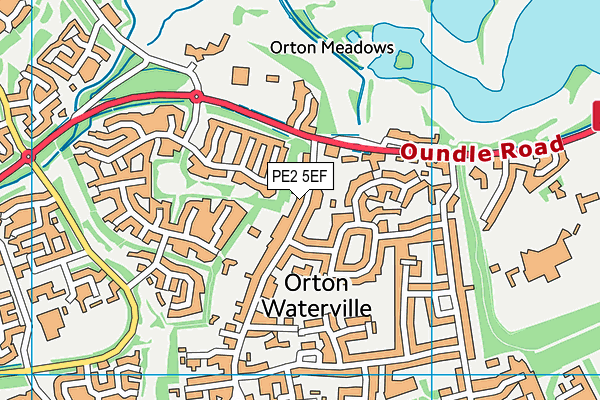 PE2 5EF map - OS VectorMap District (Ordnance Survey)