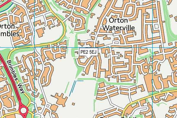 PE2 5EJ map - OS VectorMap District (Ordnance Survey)