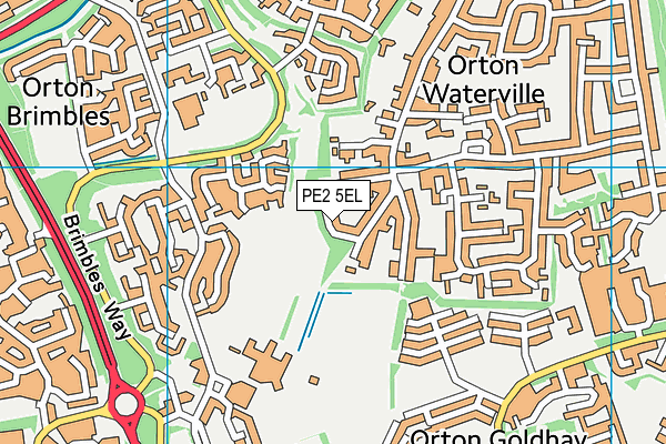 PE2 5EL map - OS VectorMap District (Ordnance Survey)