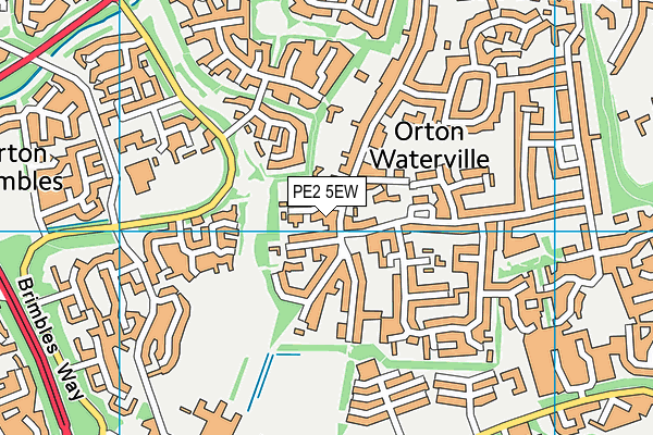 PE2 5EW map - OS VectorMap District (Ordnance Survey)