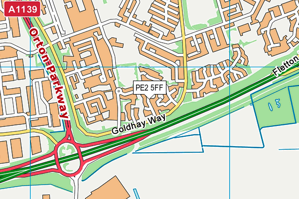 PE2 5FF map - OS VectorMap District (Ordnance Survey)