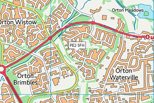 PE2 5FH map - OS VectorMap District (Ordnance Survey)