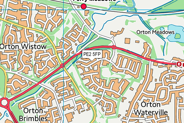 PE2 5FP map - OS VectorMap District (Ordnance Survey)