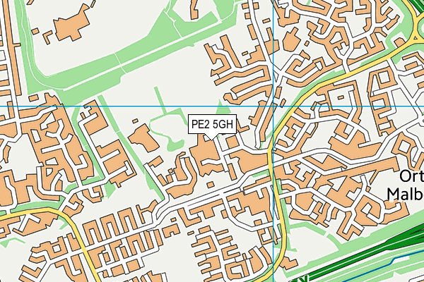 PE2 5GH map - OS VectorMap District (Ordnance Survey)