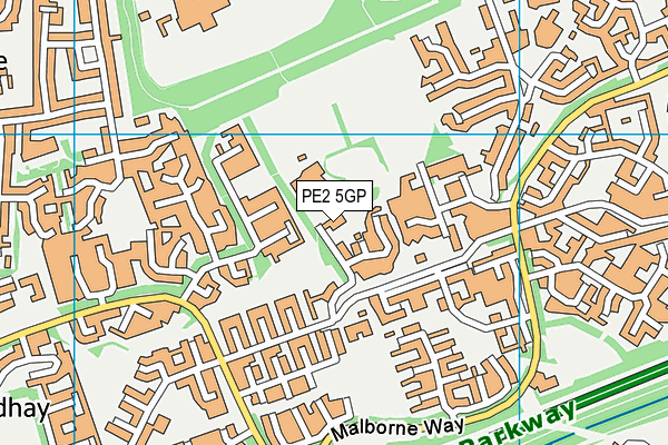 PE2 5GP map - OS VectorMap District (Ordnance Survey)