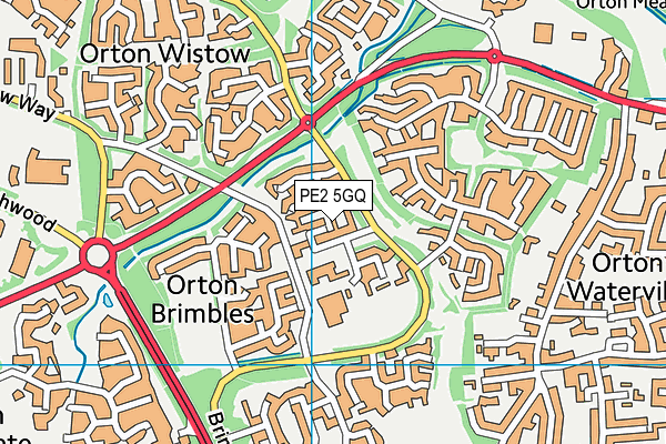 PE2 5GQ map - OS VectorMap District (Ordnance Survey)