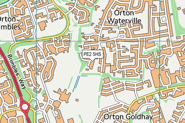 PE2 5HS map - OS VectorMap District (Ordnance Survey)