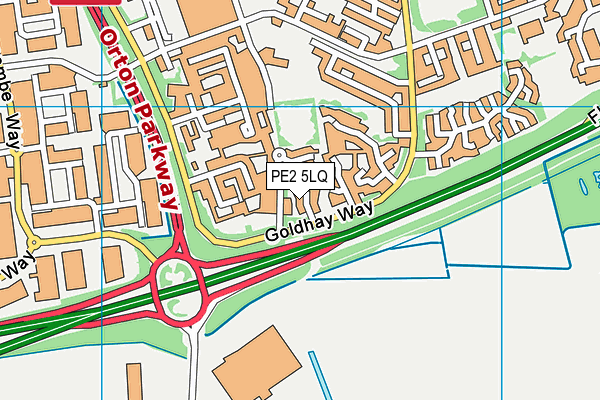 PE2 5LQ map - OS VectorMap District (Ordnance Survey)