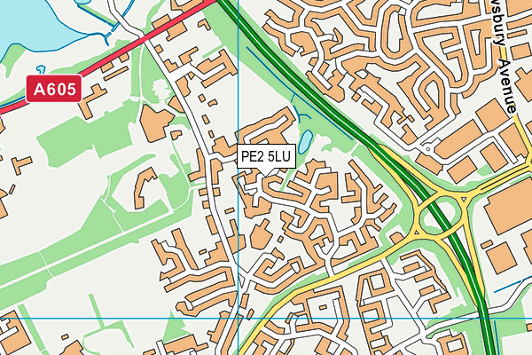 PE2 5LU map - OS VectorMap District (Ordnance Survey)