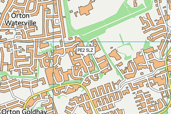 PE2 5LZ map - OS VectorMap District (Ordnance Survey)