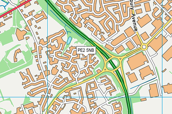 PE2 5NB map - OS VectorMap District (Ordnance Survey)