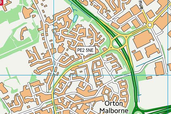 PE2 5NE map - OS VectorMap District (Ordnance Survey)