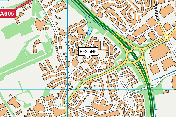 PE2 5NF map - OS VectorMap District (Ordnance Survey)
