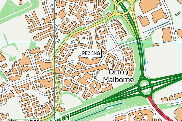 PE2 5NG map - OS VectorMap District (Ordnance Survey)