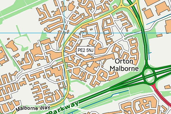 PE2 5NJ map - OS VectorMap District (Ordnance Survey)