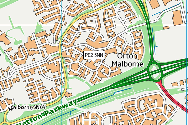 PE2 5NN map - OS VectorMap District (Ordnance Survey)