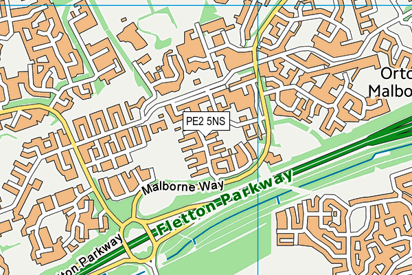 PE2 5NS map - OS VectorMap District (Ordnance Survey)