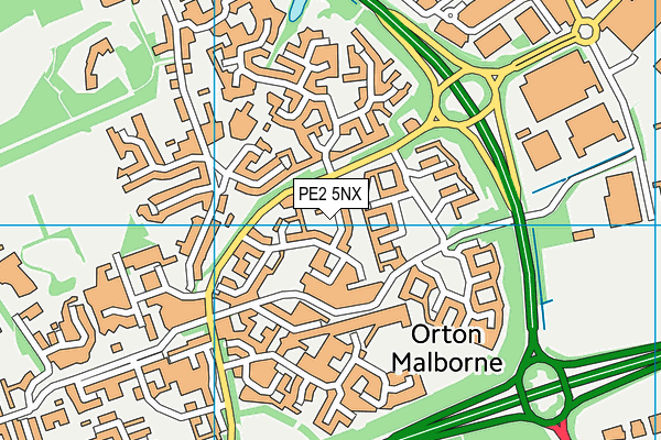 PE2 5NX map - OS VectorMap District (Ordnance Survey)