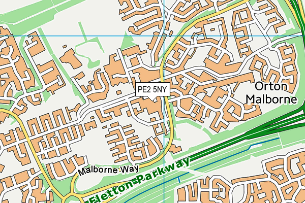 PE2 5NY map - OS VectorMap District (Ordnance Survey)