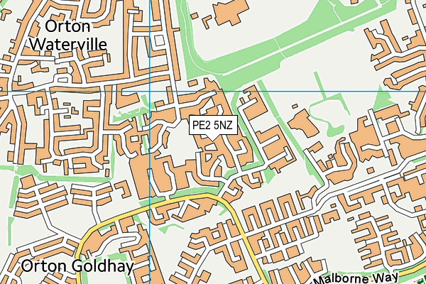 PE2 5NZ map - OS VectorMap District (Ordnance Survey)