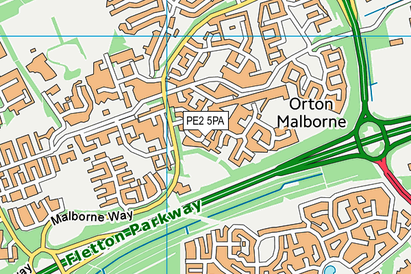PE2 5PA map - OS VectorMap District (Ordnance Survey)