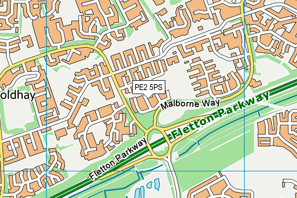 PE2 5PS map - OS VectorMap District (Ordnance Survey)