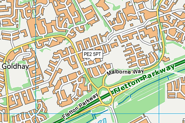 PE2 5PT map - OS VectorMap District (Ordnance Survey)