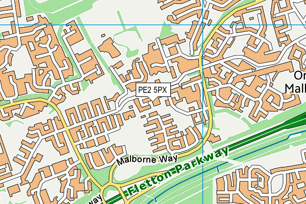 PE2 5PX map - OS VectorMap District (Ordnance Survey)