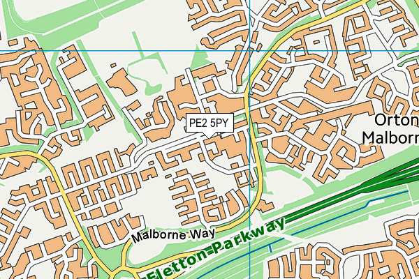 PE2 5PY map - OS VectorMap District (Ordnance Survey)