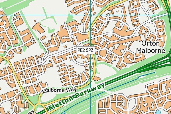 PE2 5PZ map - OS VectorMap District (Ordnance Survey)