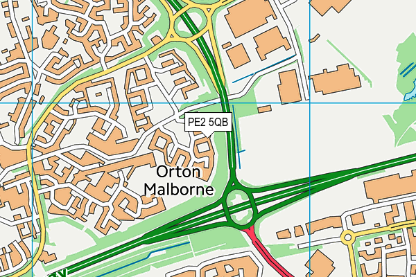 PE2 5QB map - OS VectorMap District (Ordnance Survey)