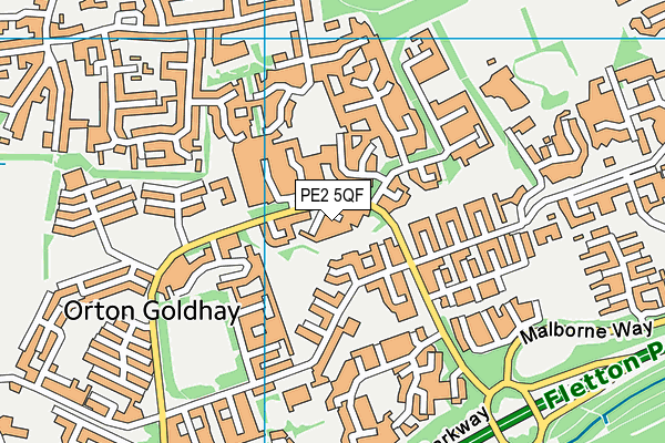 PE2 5QF map - OS VectorMap District (Ordnance Survey)
