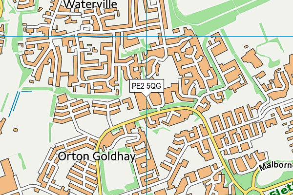 PE2 5QG map - OS VectorMap District (Ordnance Survey)