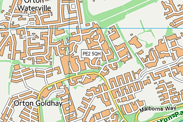 PE2 5QH map - OS VectorMap District (Ordnance Survey)