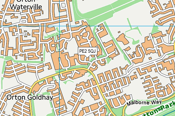 PE2 5QJ map - OS VectorMap District (Ordnance Survey)