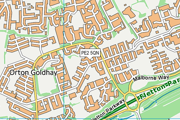 PE2 5QN map - OS VectorMap District (Ordnance Survey)