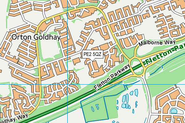 PE2 5QZ map - OS VectorMap District (Ordnance Survey)