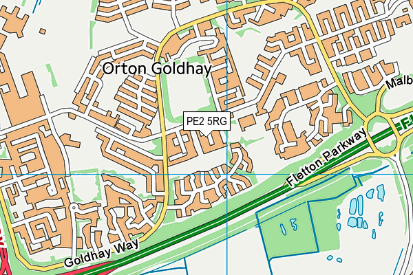 PE2 5RG map - OS VectorMap District (Ordnance Survey)