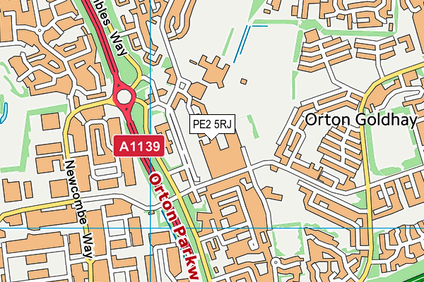 PE2 5RJ map - OS VectorMap District (Ordnance Survey)