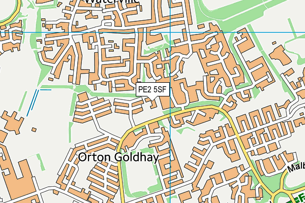 PE2 5SF map - OS VectorMap District (Ordnance Survey)