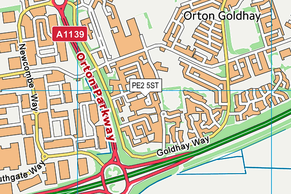 PE2 5ST map - OS VectorMap District (Ordnance Survey)