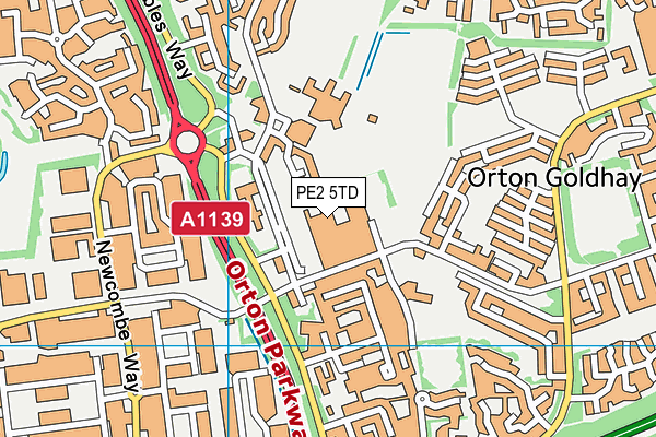 Anytime Fitness (Peterborough) map (PE2 5TD) - OS VectorMap District (Ordnance Survey)