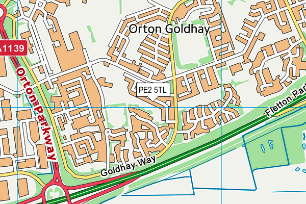 PE2 5TL map - OS VectorMap District (Ordnance Survey)