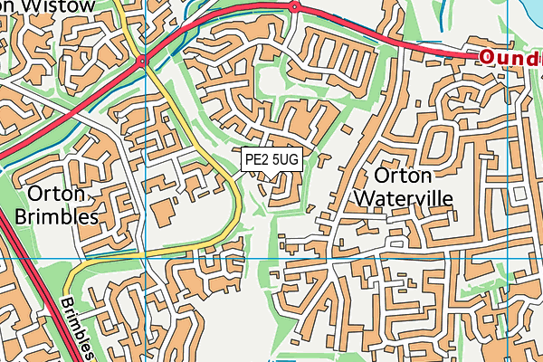 PE2 5UG map - OS VectorMap District (Ordnance Survey)