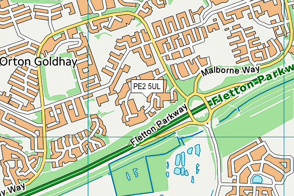 PE2 5UL map - OS VectorMap District (Ordnance Survey)