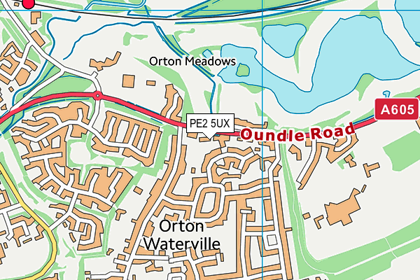 PE2 5UX map - OS VectorMap District (Ordnance Survey)