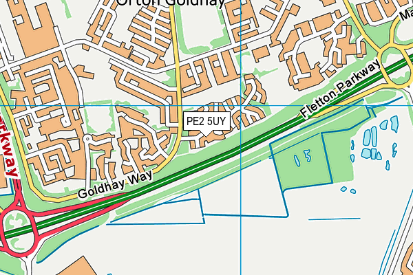 PE2 5UY map - OS VectorMap District (Ordnance Survey)