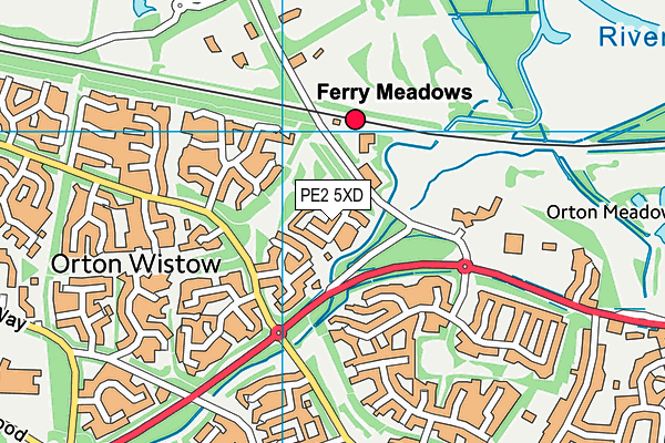 PE2 5XD map - OS VectorMap District (Ordnance Survey)