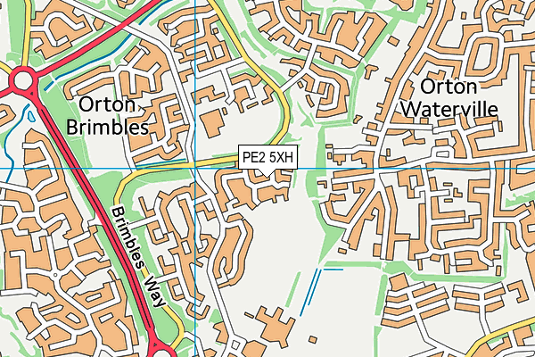 PE2 5XH map - OS VectorMap District (Ordnance Survey)