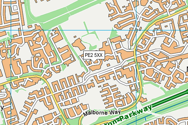 PE2 5XX map - OS VectorMap District (Ordnance Survey)